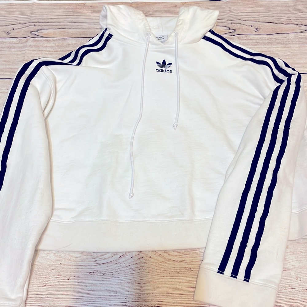 Adidas hoodie cropped style womens